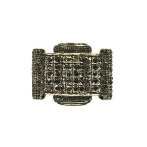 Mens Black Diamond Ring Blackened Sterling Hip Hop Ring Size 10.5